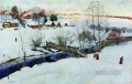 the winter little bridge 1914 Konstantin Yuon snow landscape
